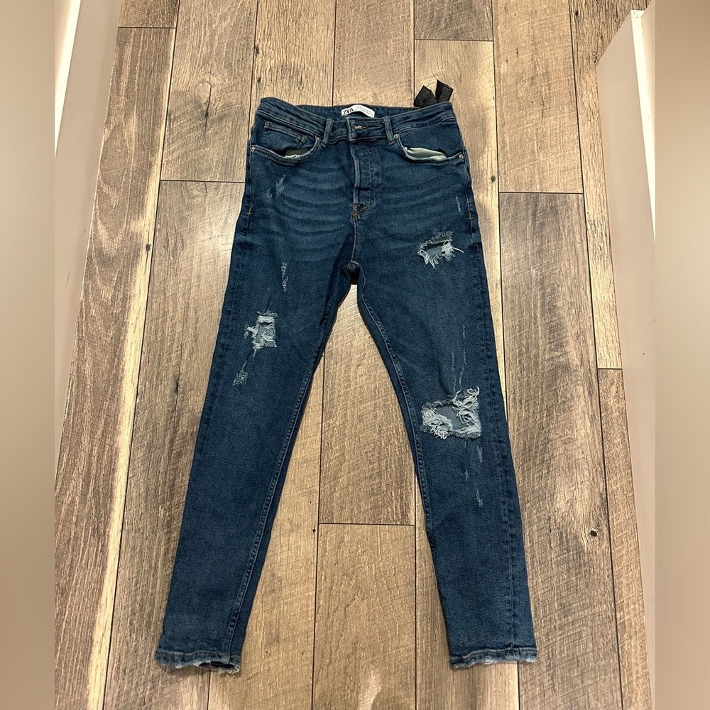 Zara Man Dark Blue Skinny Jeans Size 31